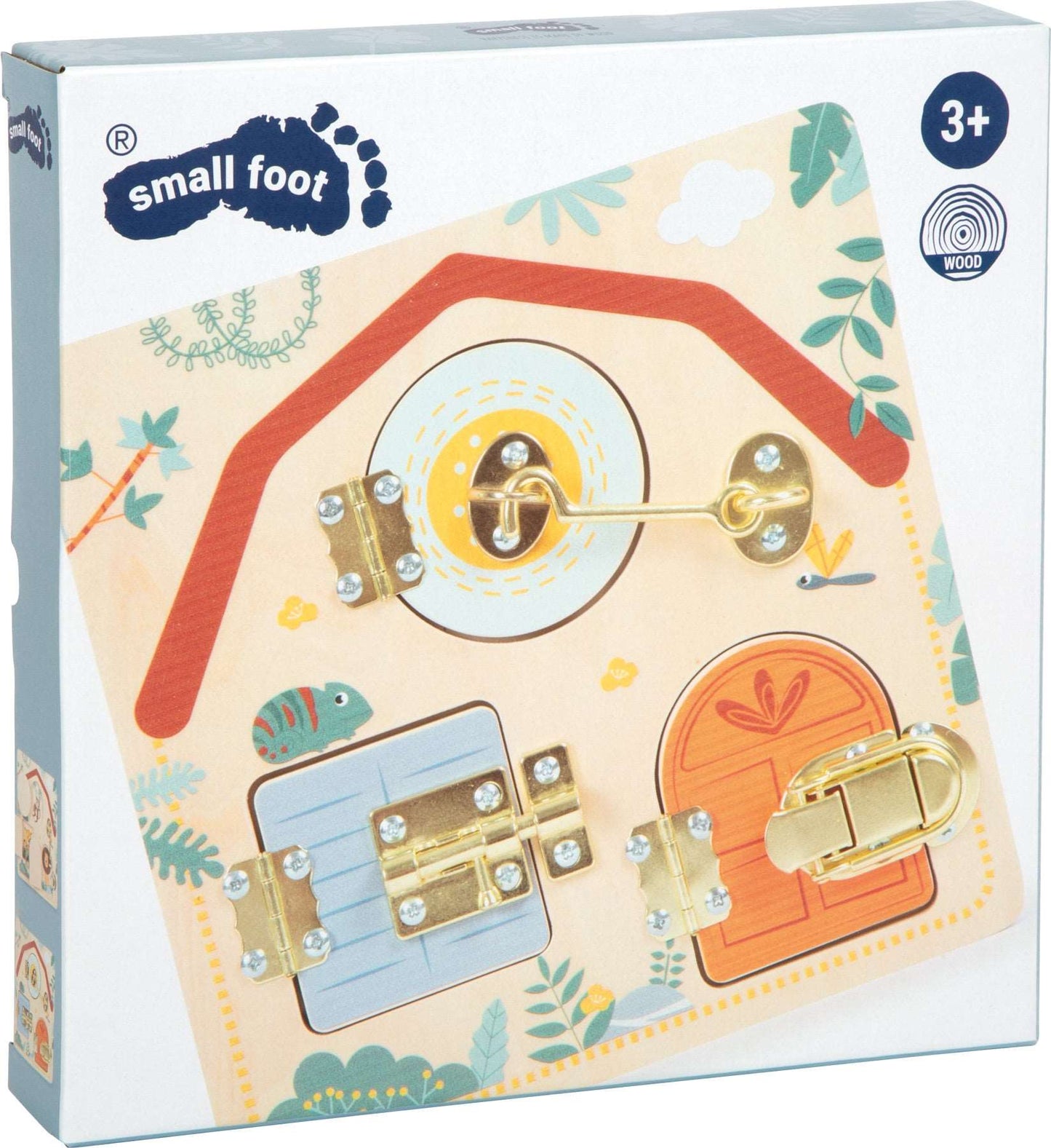 Motorikbrett Schloss und Riegel Safari-Spielzeug-SprachStern