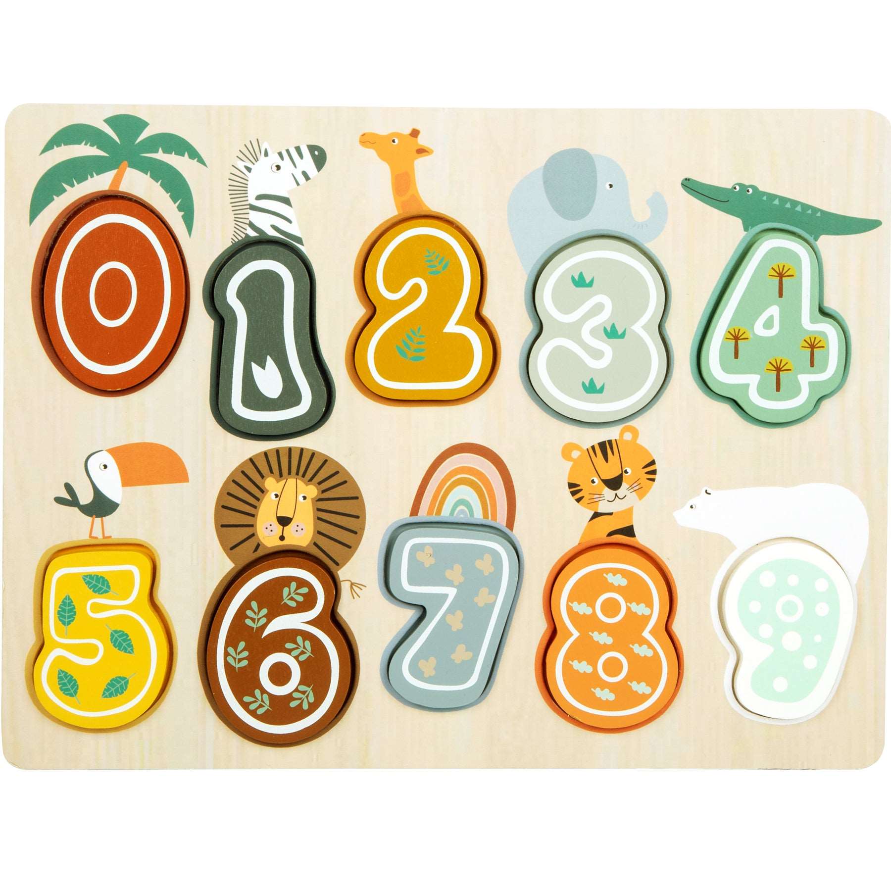 Setzpuzzle Zahlen Safari-Spielzeug-SprachStern