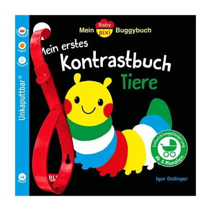 Baby Pixi (unkaputtbar) 163: Mein Baby-Pixi-Buggybuch: Mein erstes Kontrastbuch Tiere ab 6 Monaten-Deutsche Kinderbücher-SprachStern